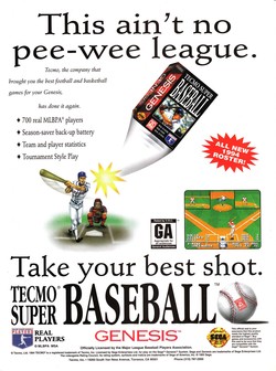 Tecmo Super Baseball Poster