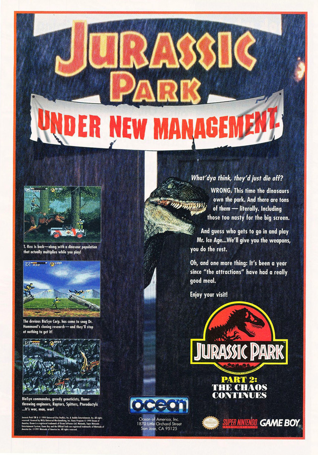 Jurassic Park 2: The Chaos Continues Download Game ...