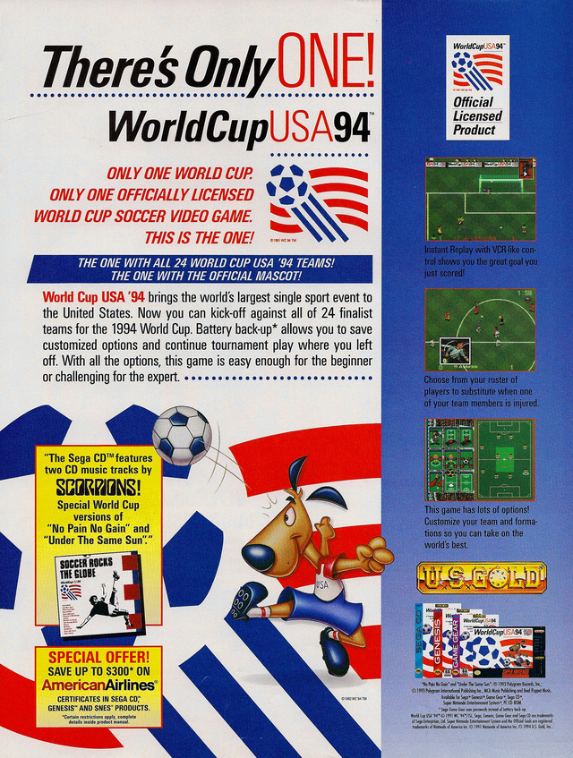 アウター ジャケット WC USA94 Gameday(Matchday)プログラム 開幕戦