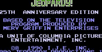 Jeopardy! 25th Silver Anniversary Edition NES Screenshot