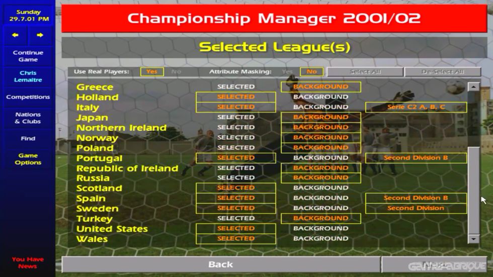 play championship manager 01/02 online