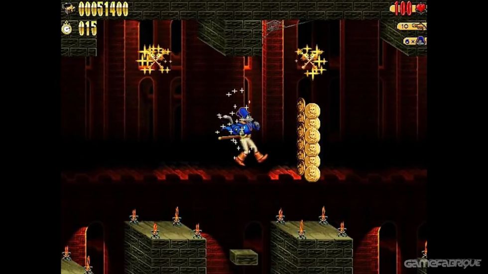 captain claw side scrolling arcade action game