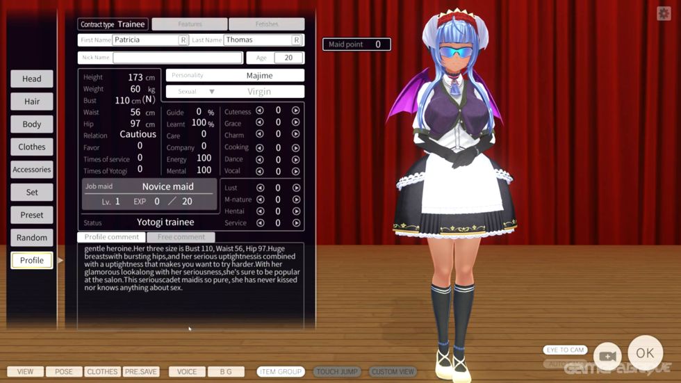 custom maid 3d 2 character creator game
