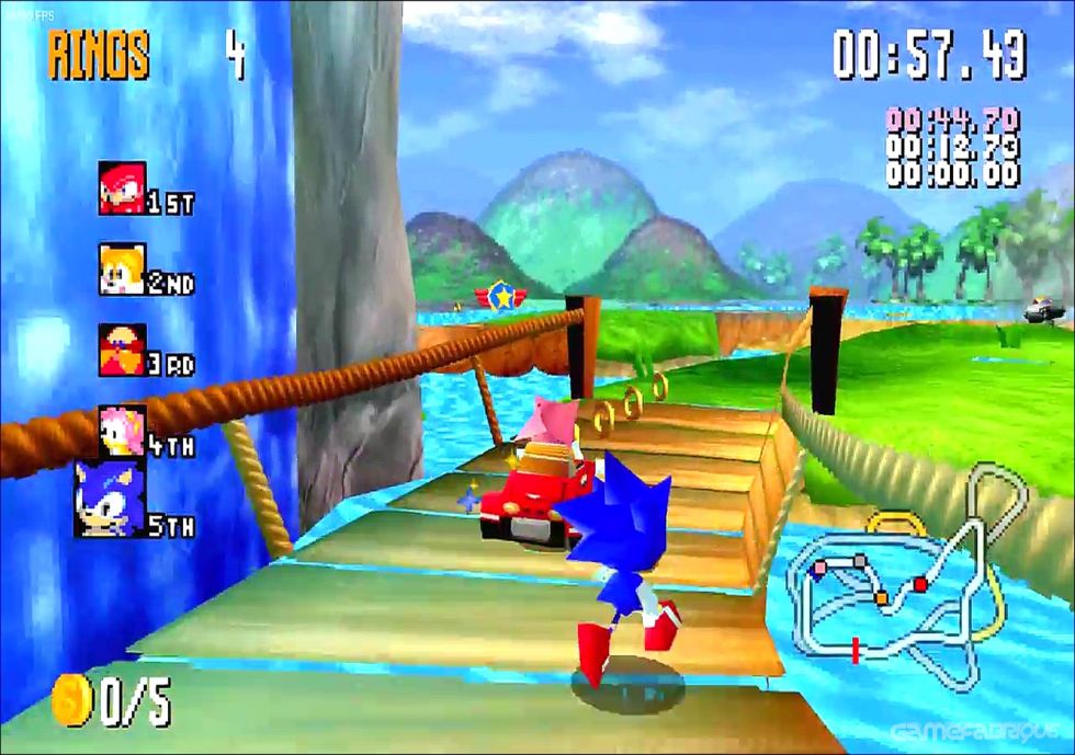 sonic r game over screen