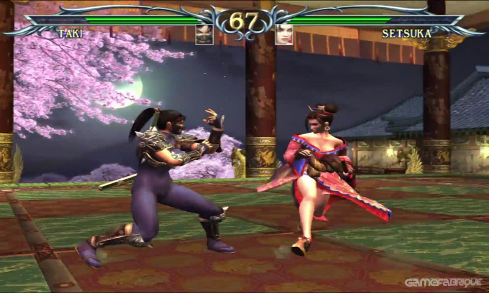 Garota jogando jogo de luta #3 Soul Calibur 3 (PS2) 