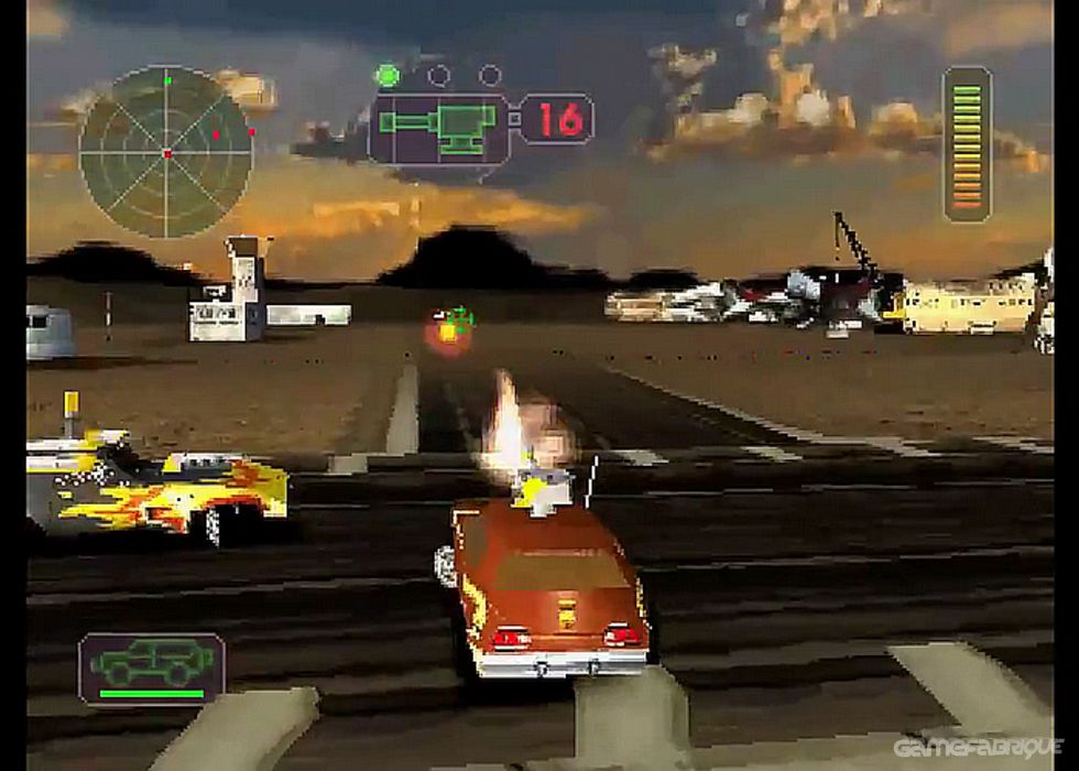 playstation 1 car game with guns