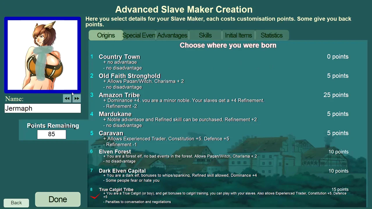 Slave maker game