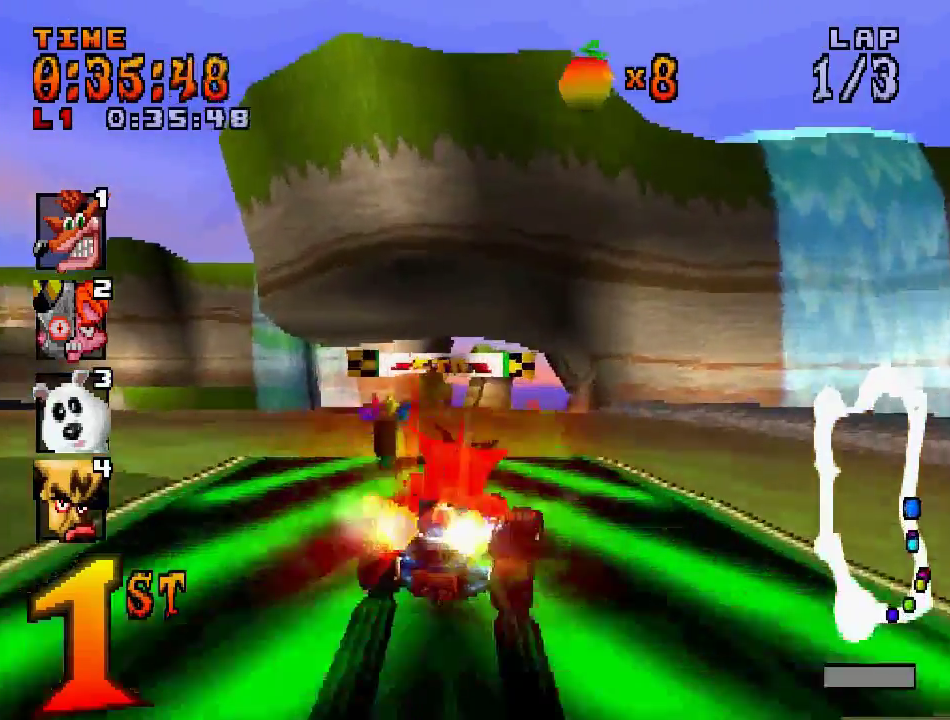 crash team racing ps1 multiplayer gameplay downgrade