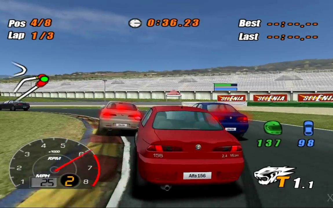 Alfa Romeo Racing Italiano PS2, alga romeu correndo nas pistas italianas no Playstation 2
